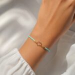 دستبند بافت و طلا